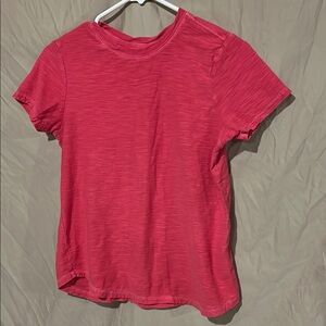 Pilcro Pink Short Sleeve Tee Classic Crew Neck
